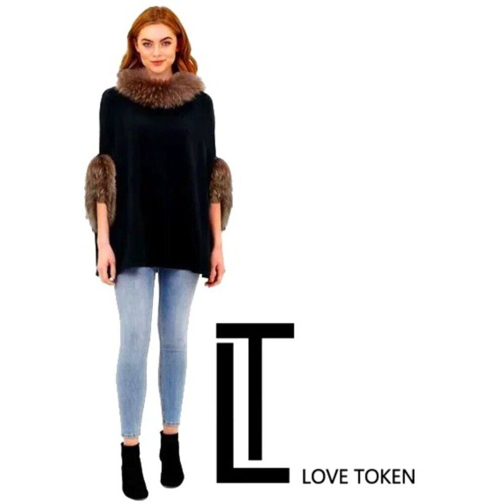 Love Token Raccoon Fur Poncho